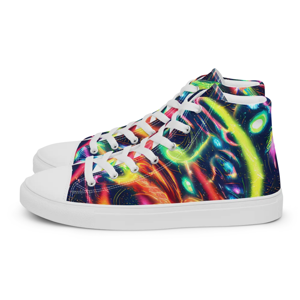 Plasma Playground on Women's High Top Canvas Shoes — Left
