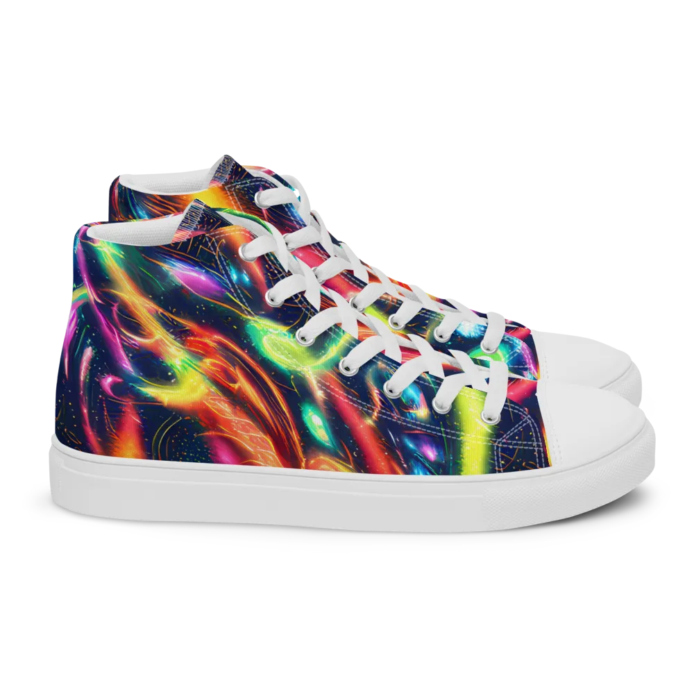 Plasma Playground on Women's High Top Canvas Shoes — Right