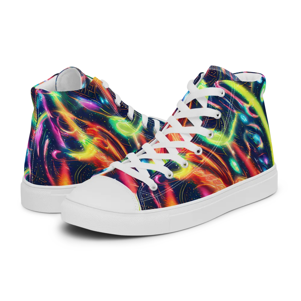 Plasma Playground on Women's High Top Canvas Shoes — Left