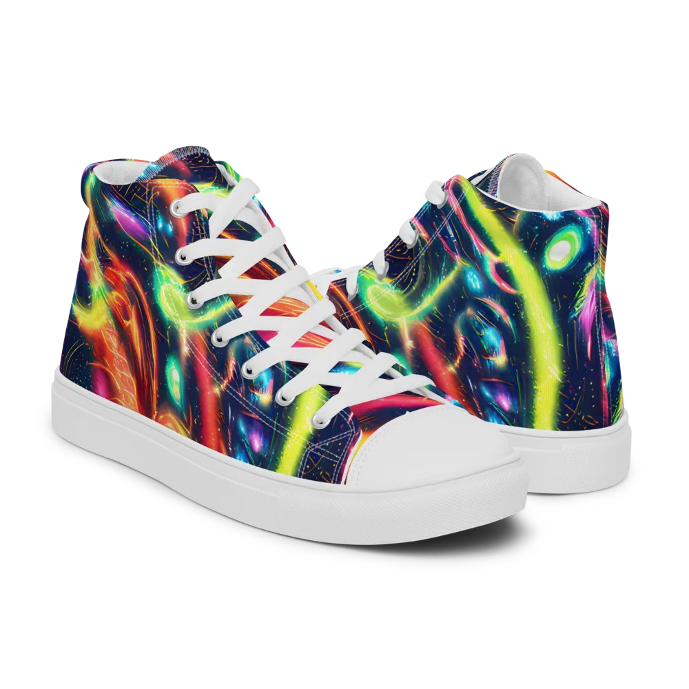Plasma Playground on Women's High Top Canvas Shoes — Right
