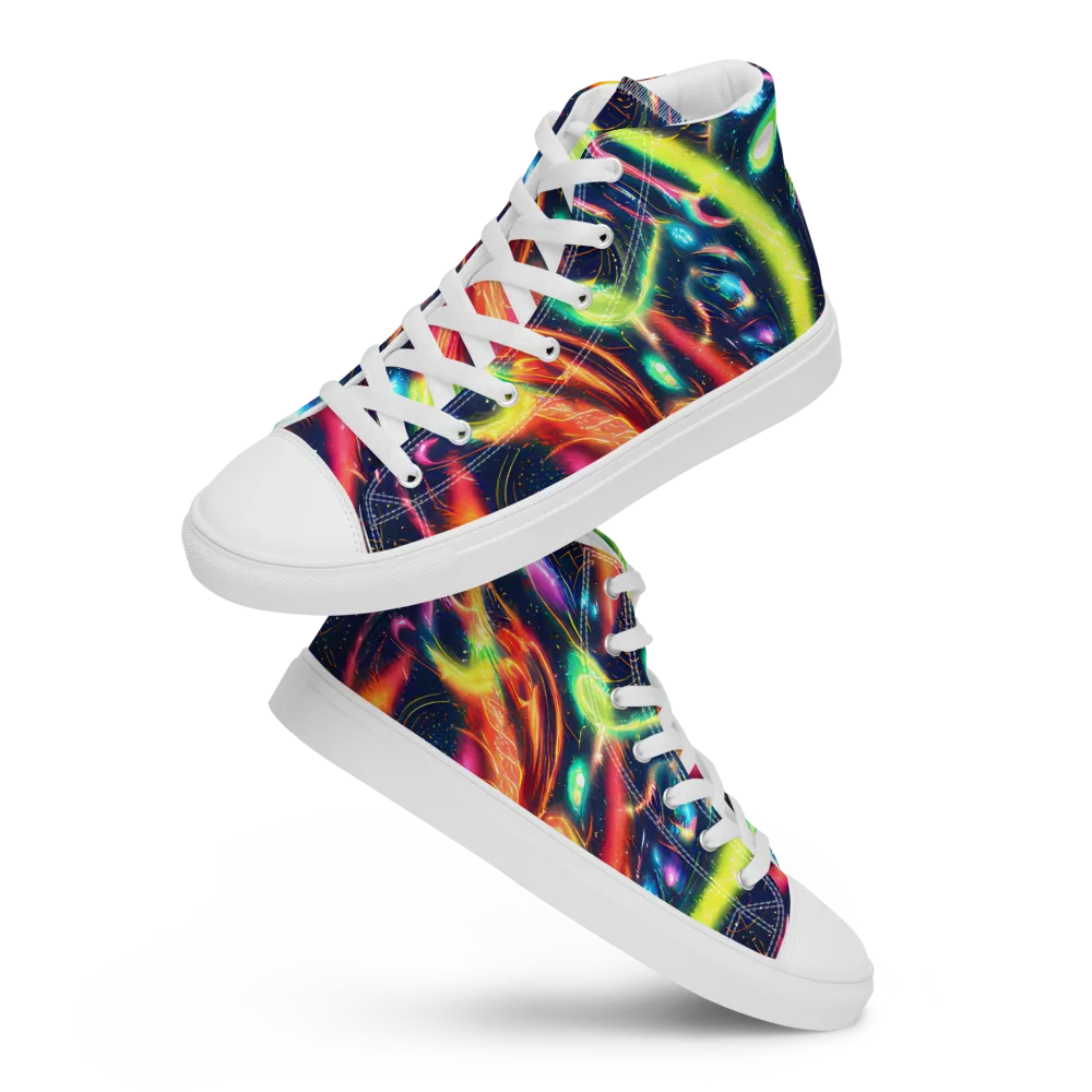 Plasma Playground on Women's High Top Canvas Shoes — Front