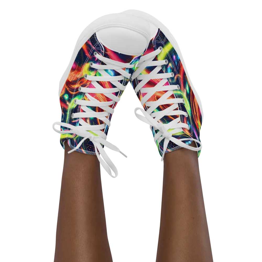 Plasma Playground on Women's High Top Canvas Shoes — Front