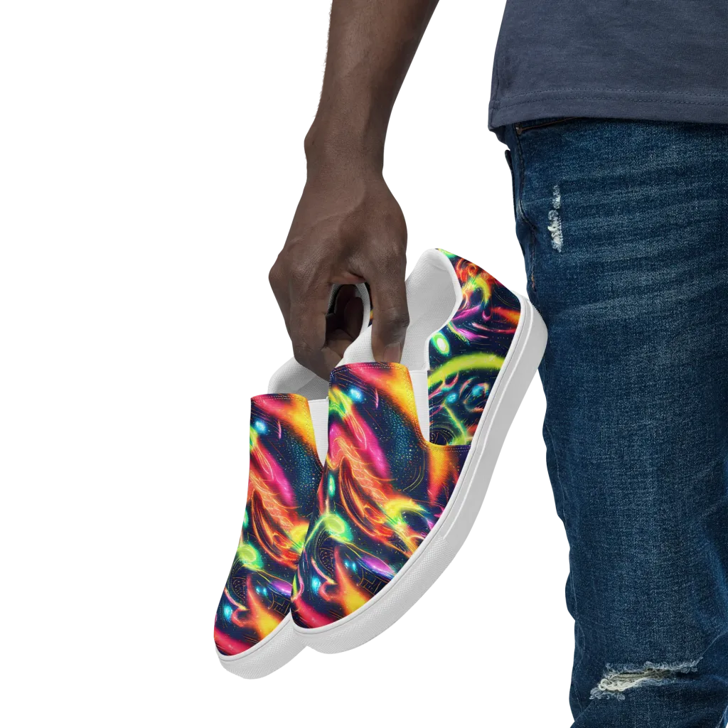Plasma Playground on Men's Slip-On Canvas Shoes — Left Front