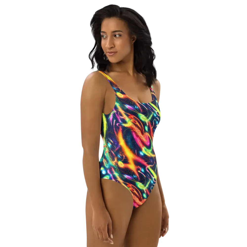 Plasma Playground on One-Piece Swimsuit — Right