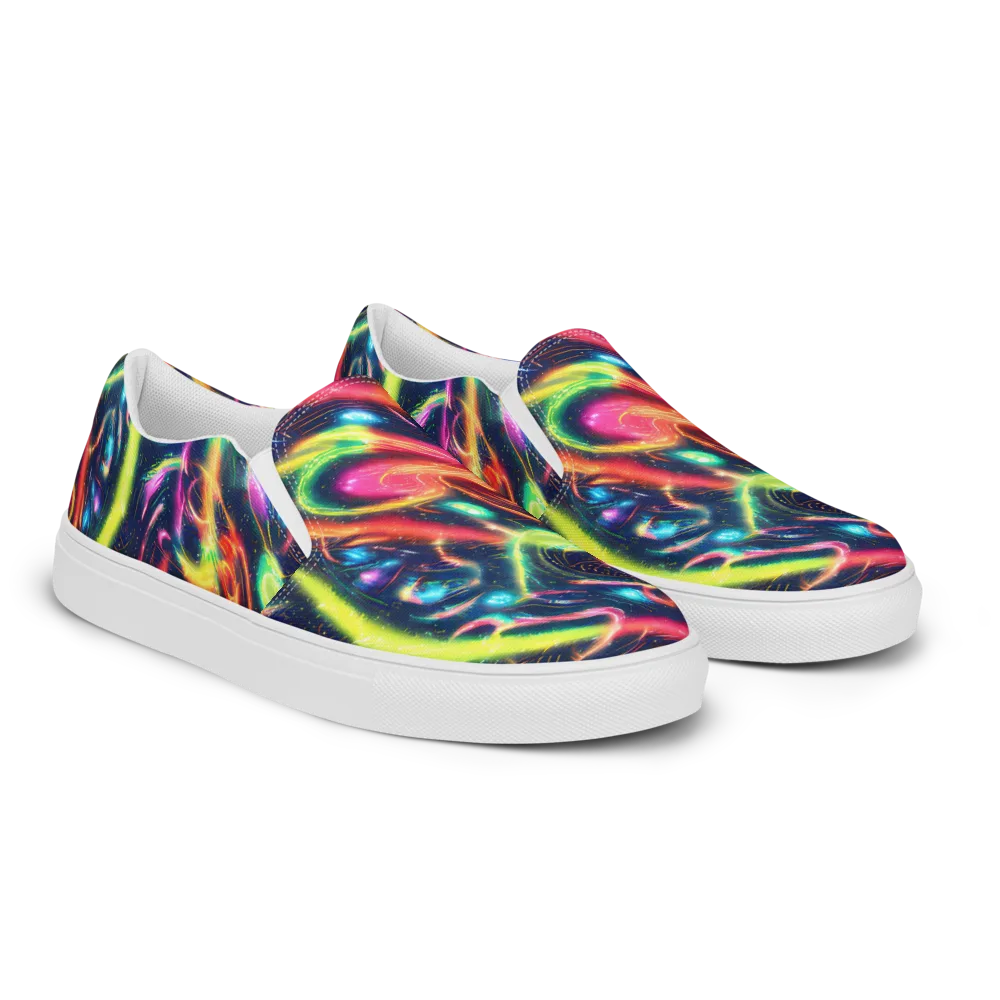 Plasma Playground on Women's Slip-On Canvas Shoes — Right Front