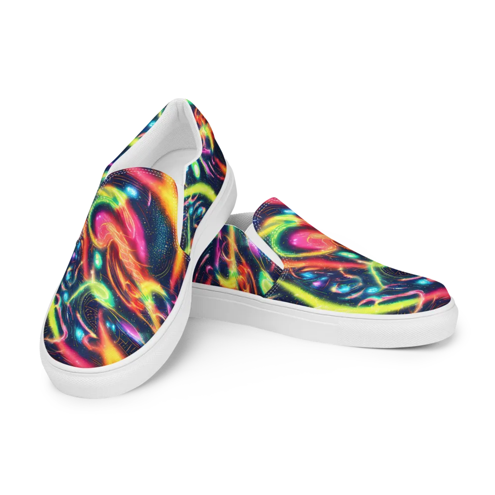 Plasma Playground on Women's Slip-On Canvas Shoes — Left Front