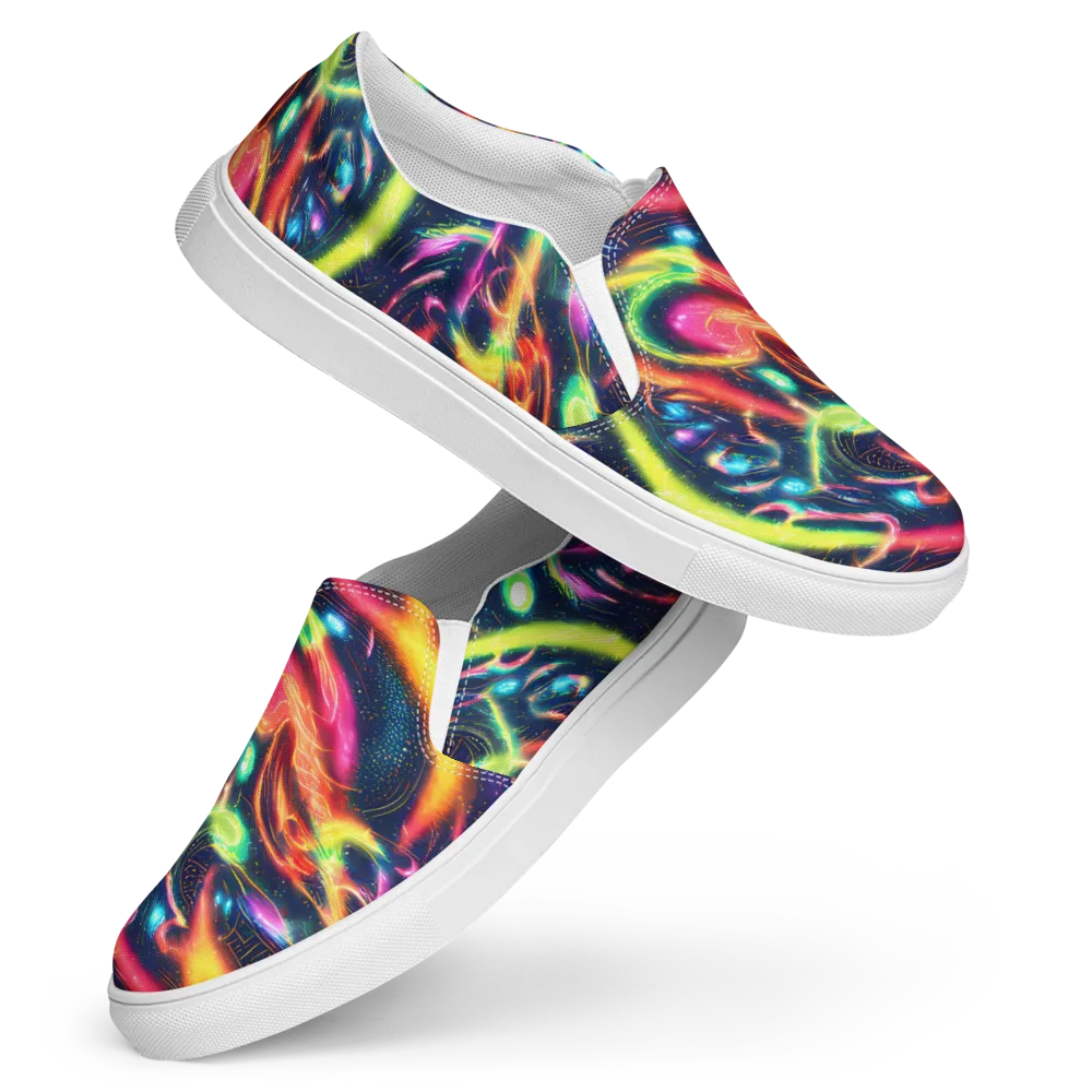 Plasma Playground on Women's Slip-On Canvas Shoes — Front
