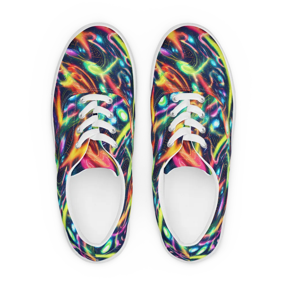 Plasma Playground on Men's Lace-Up Canvas Shoes — Front