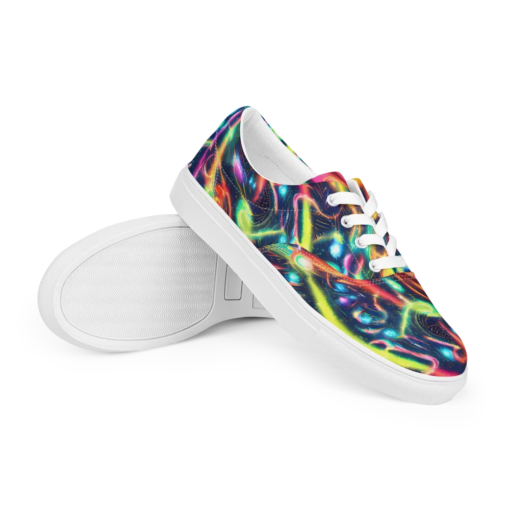 Plasma Playground on Men's Lace-Up Canvas Shoes — Right Front