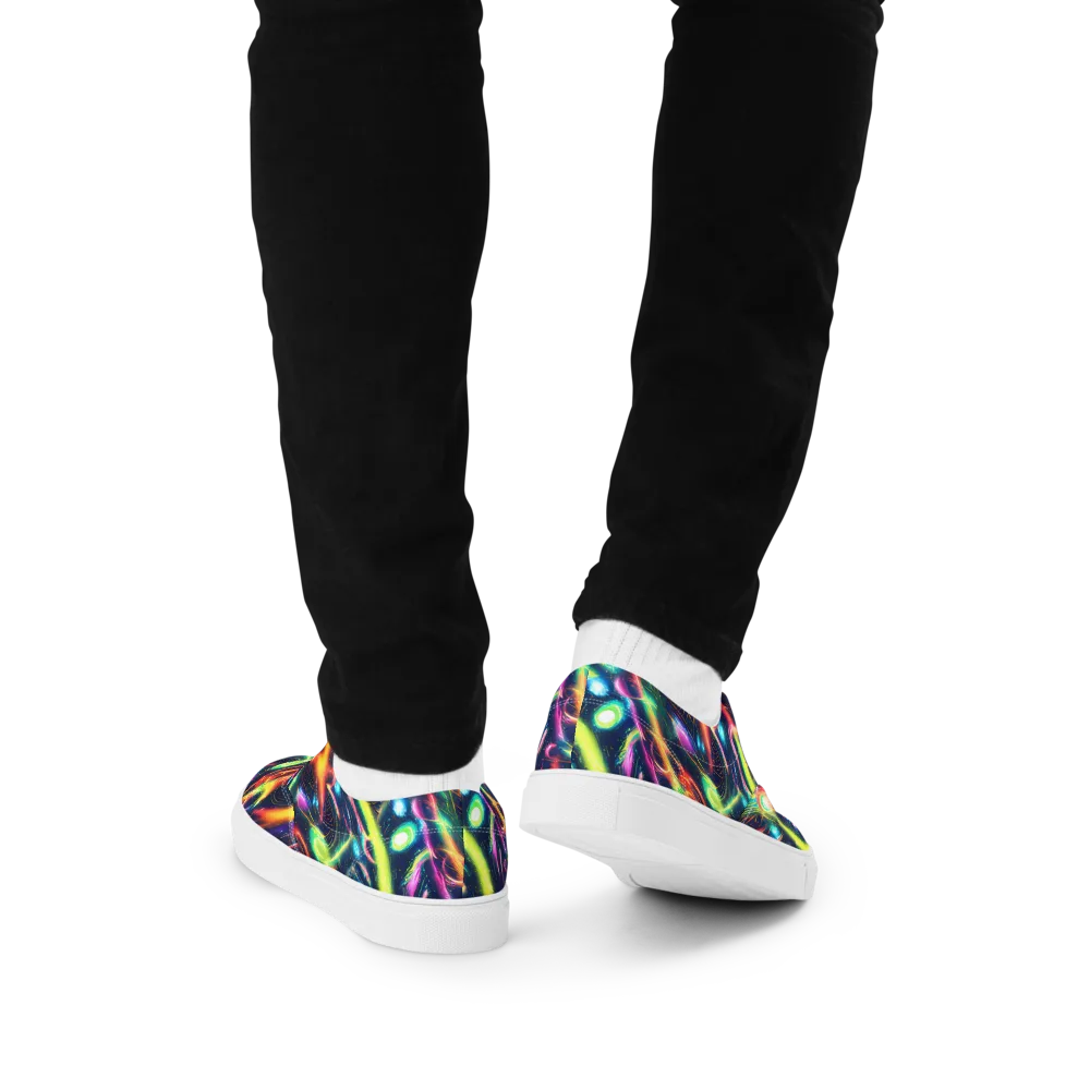 Plasma Playground on Men's Lace-Up Canvas Shoes — Back