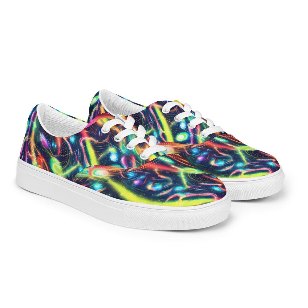 Plasma Playground on Men's Lace-Up Canvas Shoes — Right Front