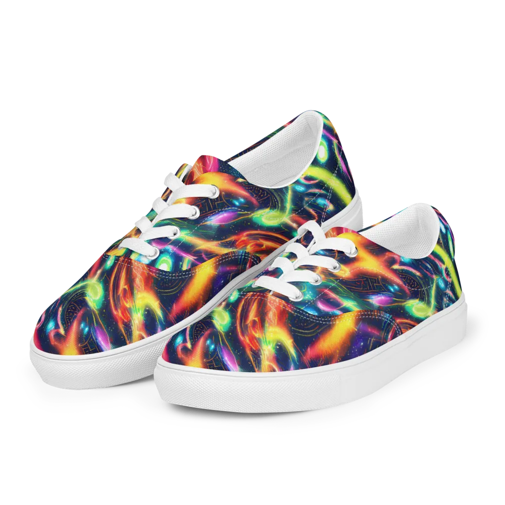 Plasma Playground on Men's Lace-Up Canvas Shoes — Left Front