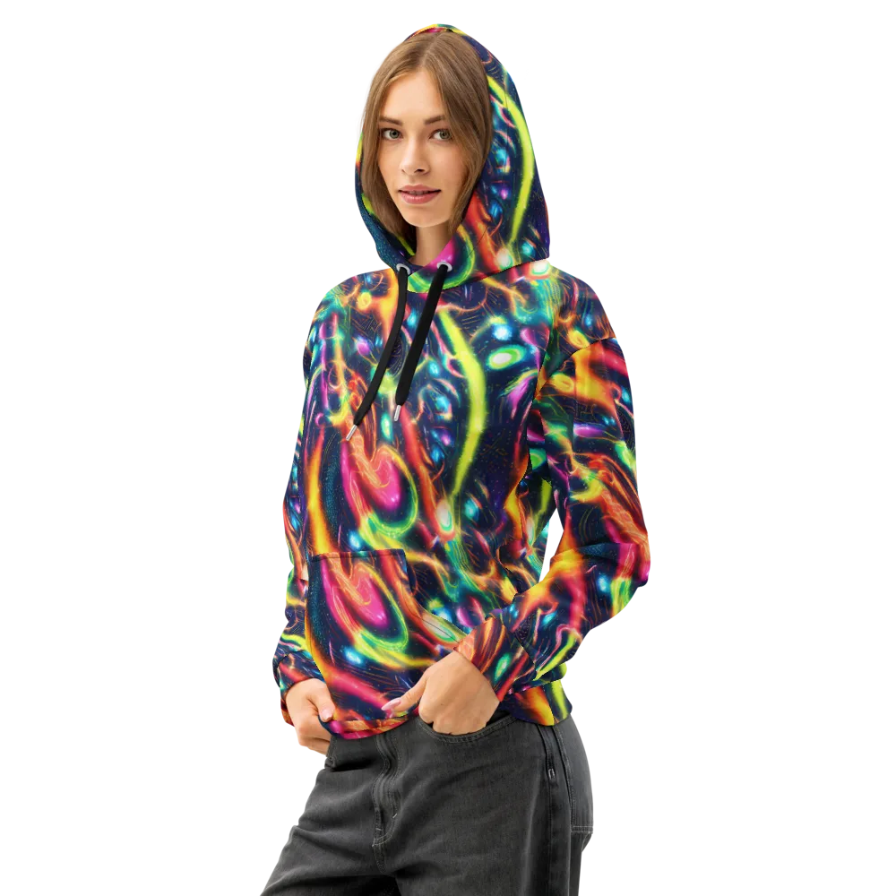 Plasma Playground on Cotton Hoodie — Left Front