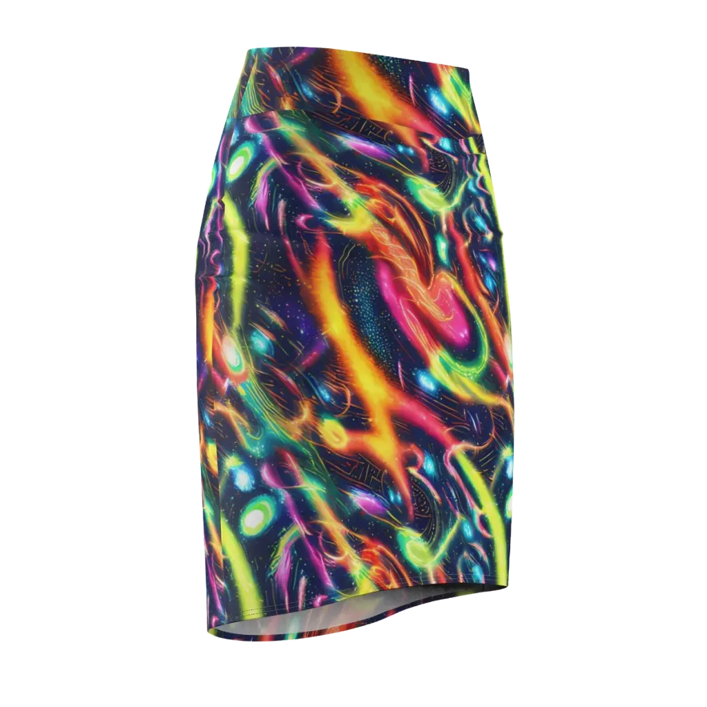 Plasma Playground on Pencil Skirt — Front Side