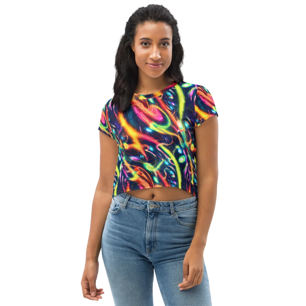 Plasma Playground on Crop Tee — Front