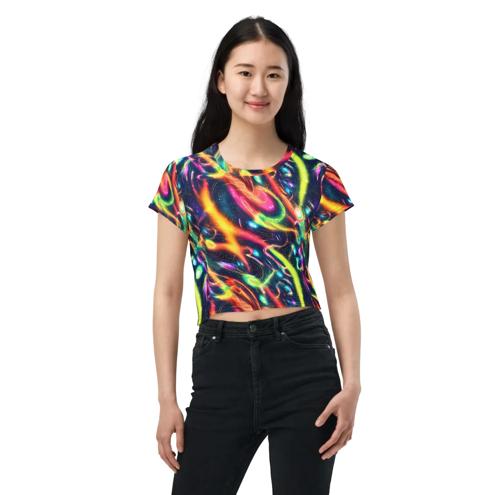 Plasma Playground on Crop Tee — Front