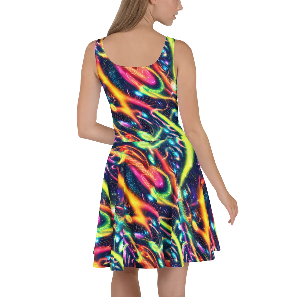 Plasma Playground on Skater Dress — Back