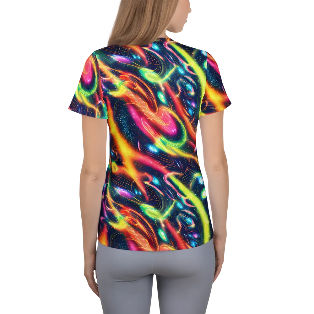 Plasma Playground on Women's Athletic T-Shirt — Back