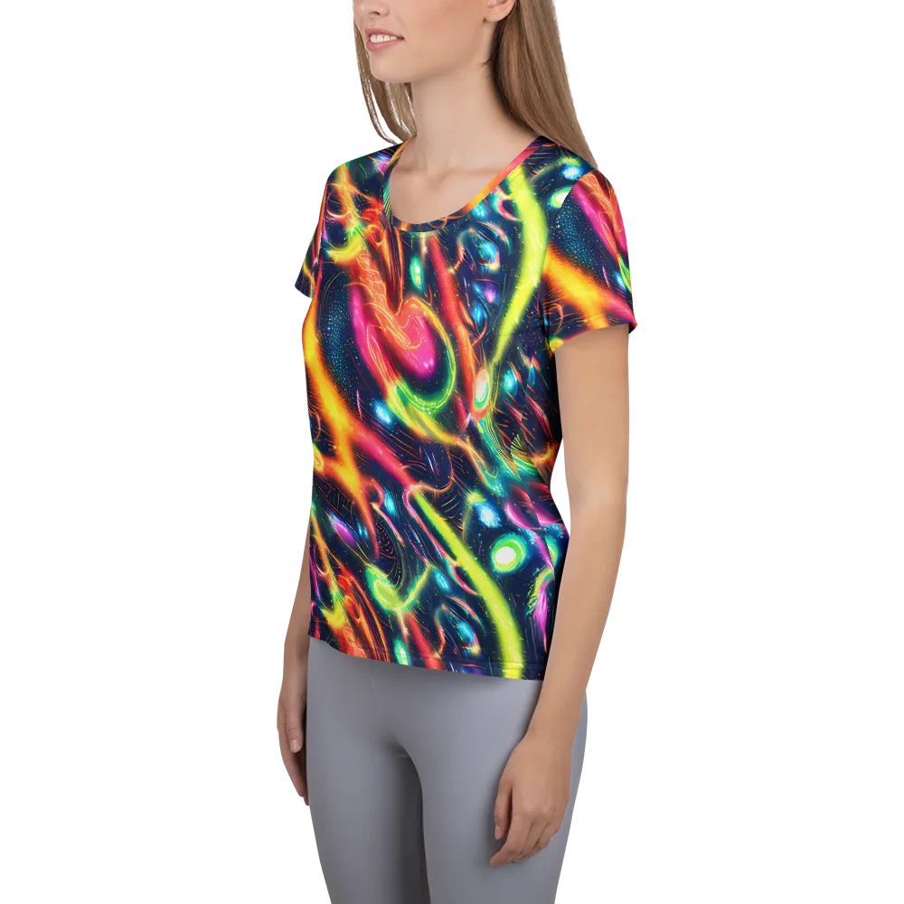 Plasma Playground on Women's Athletic T-Shirt — Left