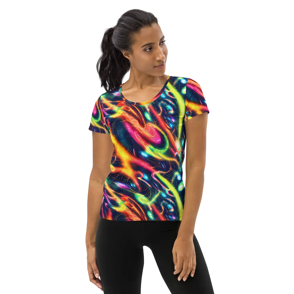 Plasma Playground on Women's Athletic T-Shirt — Front