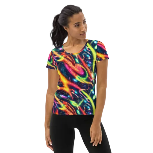 Plasma Playground on a Women's Athletic T-Shirt