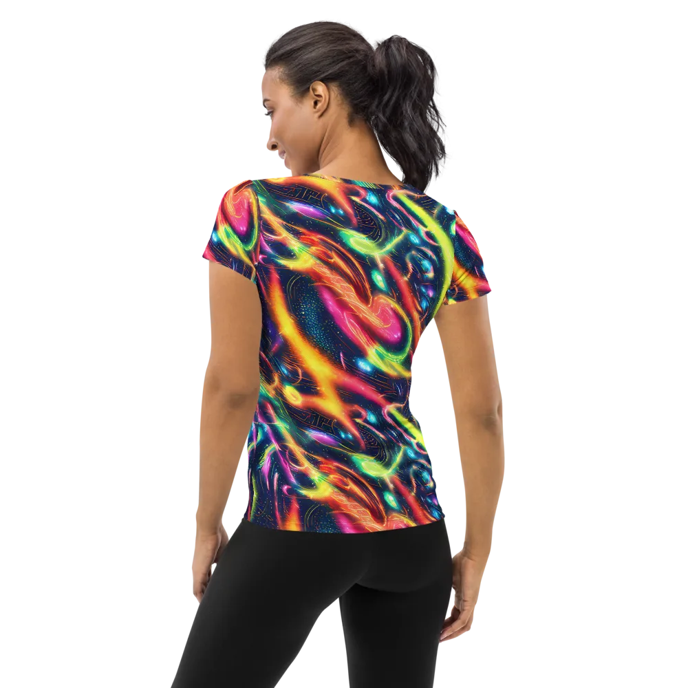Plasma Playground on Women's Athletic T-Shirt — Back