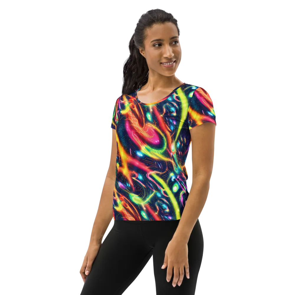 Plasma Playground on Women's Athletic T-Shirt — Left