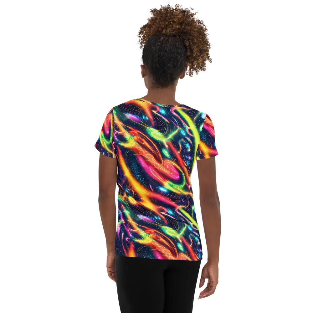 Plasma Playground on Women's Athletic T-Shirt — Back