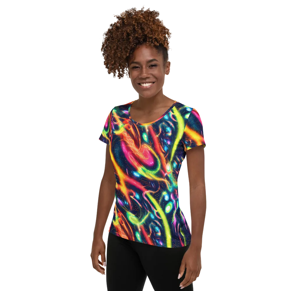 Plasma Playground on Women's Athletic T-Shirt — Left