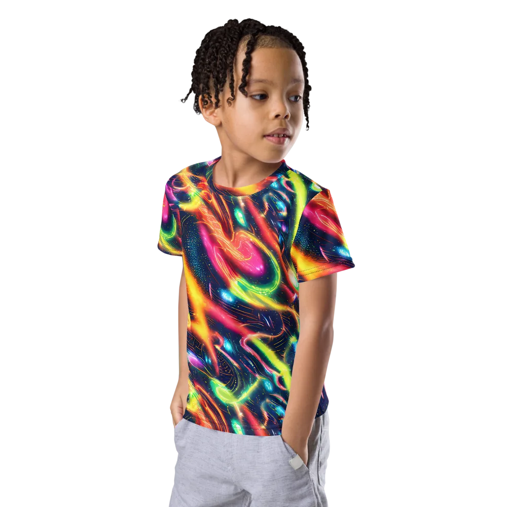 Plasma Playground on Kids Crew Neck T-Shirt — Left Front