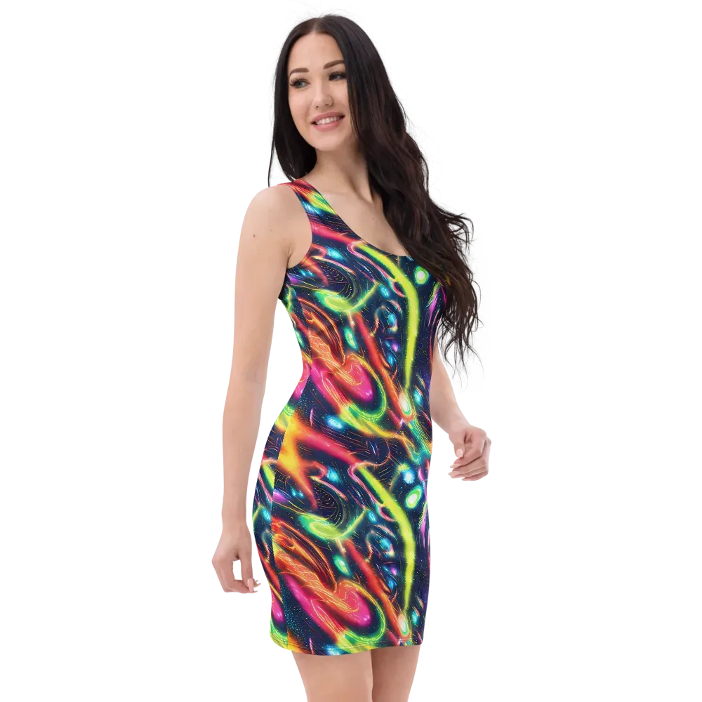Plasma Playground on Bodycon Dress — Right Front