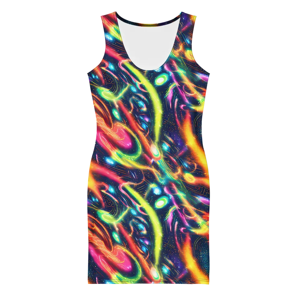 Plasma Playground on Bodycon Dress — Front
