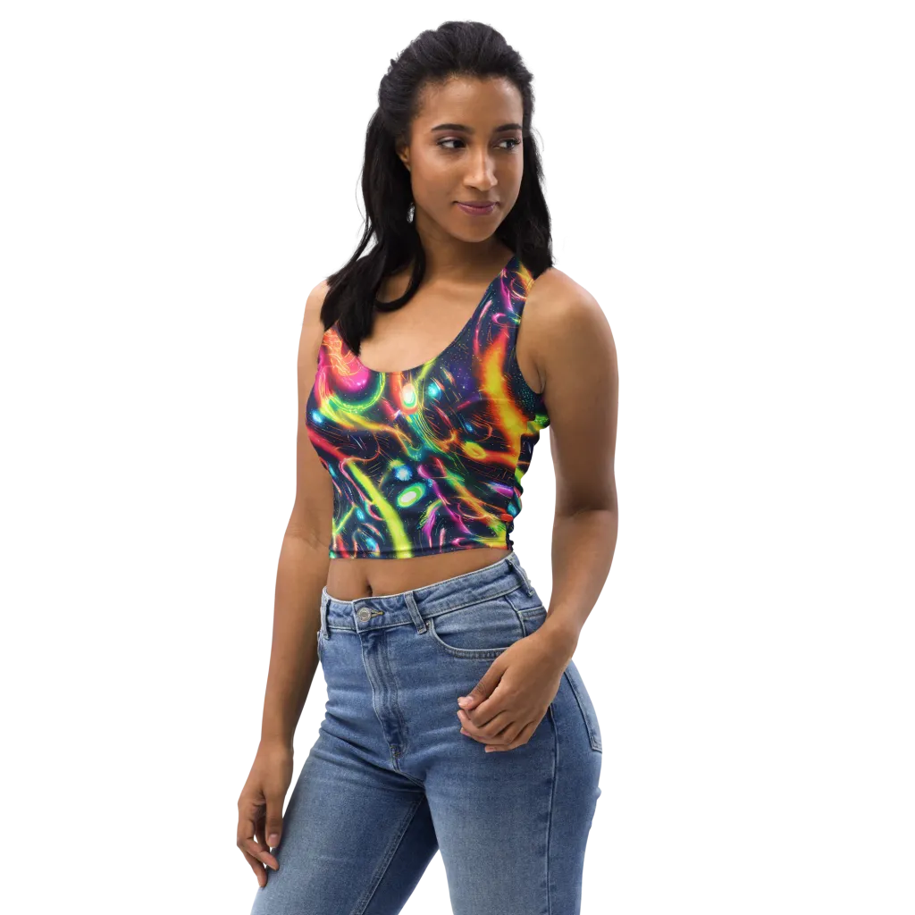 Plasma Playground on Crop Top — Left Front