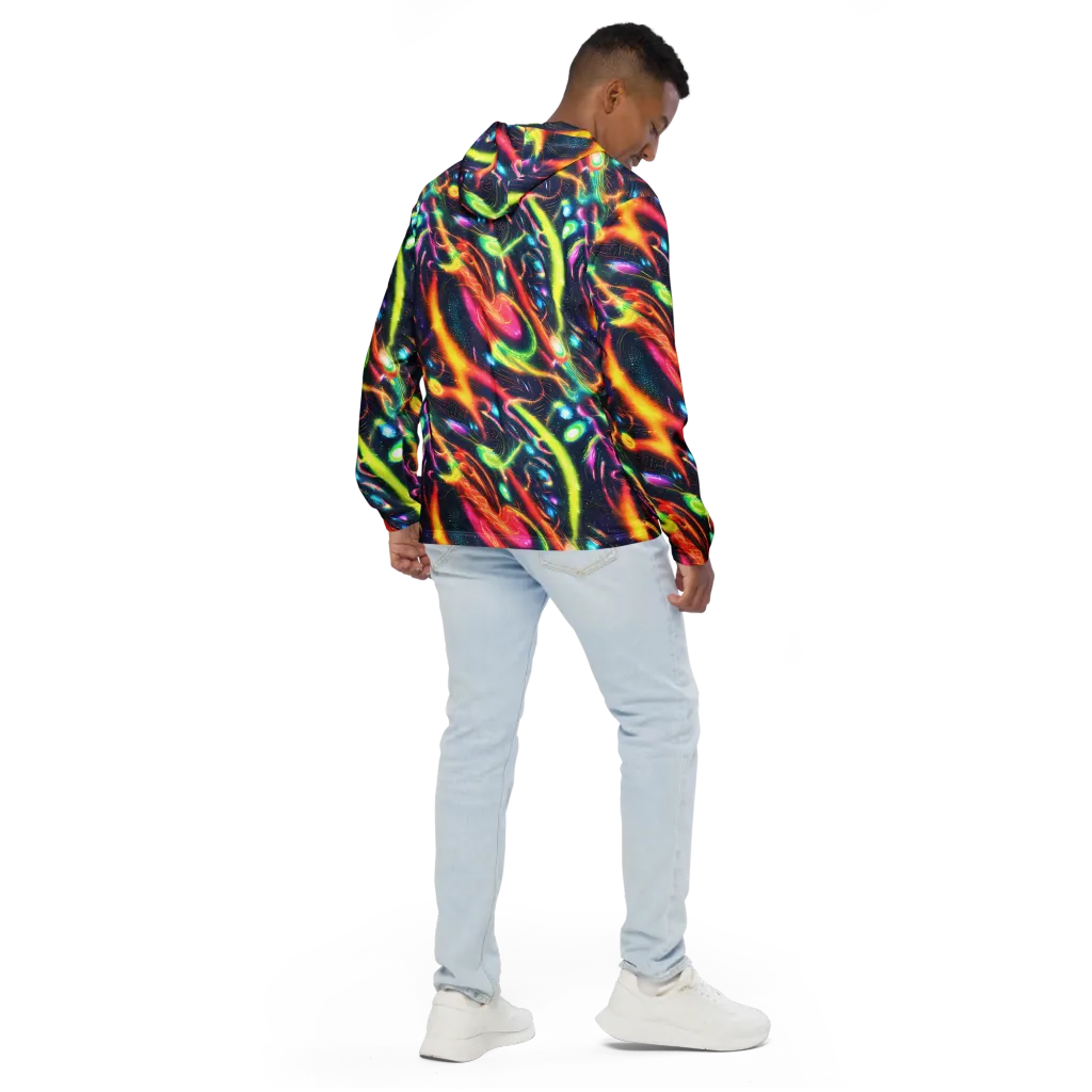 Plasma Playground on Men's Windbreaker — Back