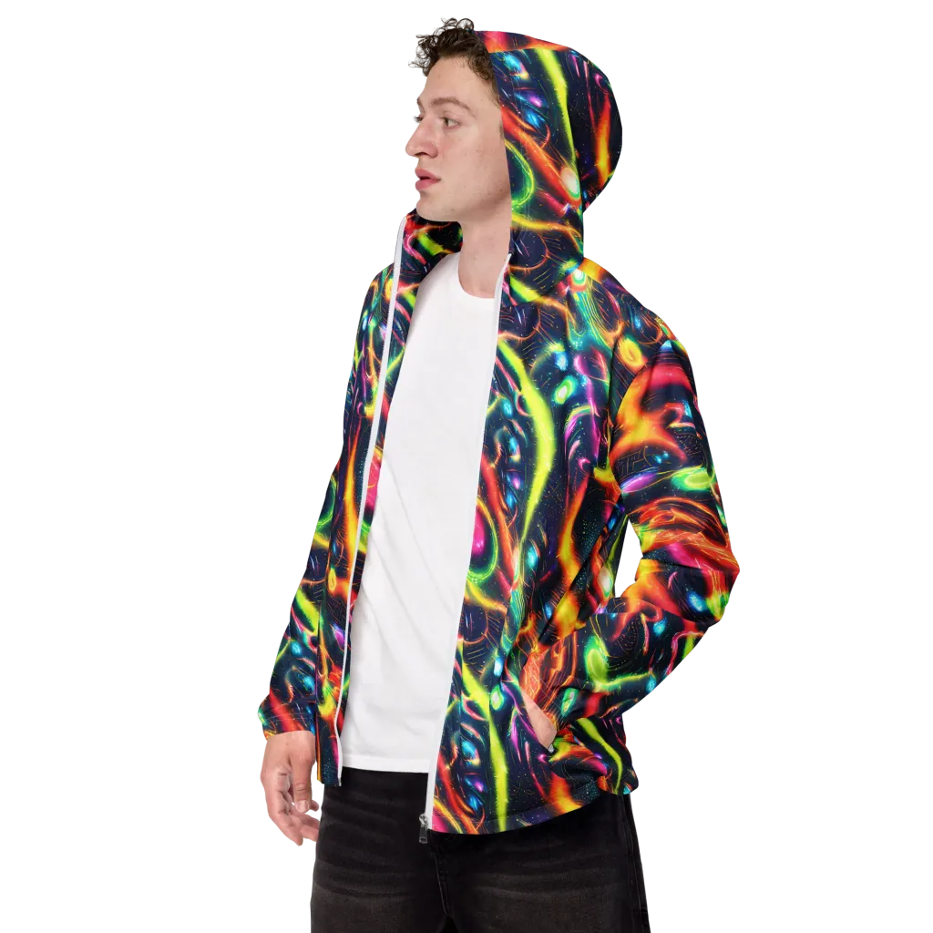 Plasma Playground on Men's Windbreaker — Left Front