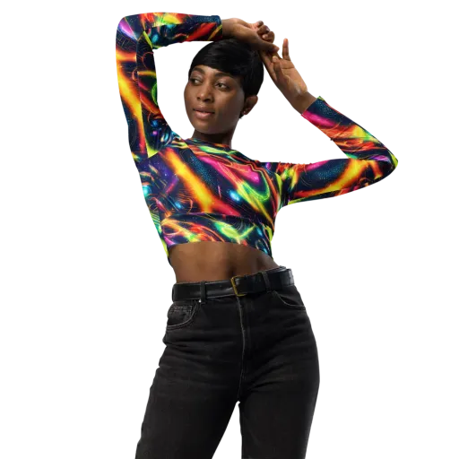Plasma Playground on a Long Sleeve Crop Top