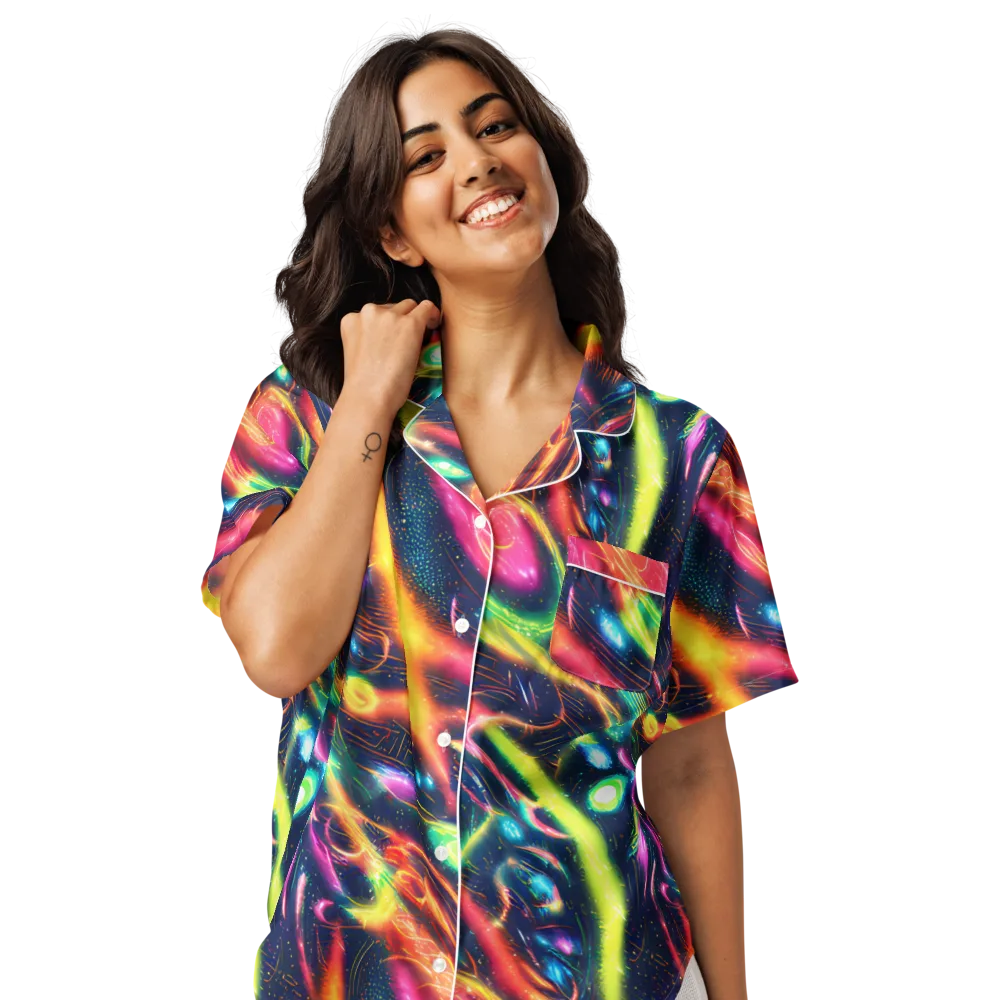 Plasma Playground on Women's Short Sleeve Pajama Top — Front
