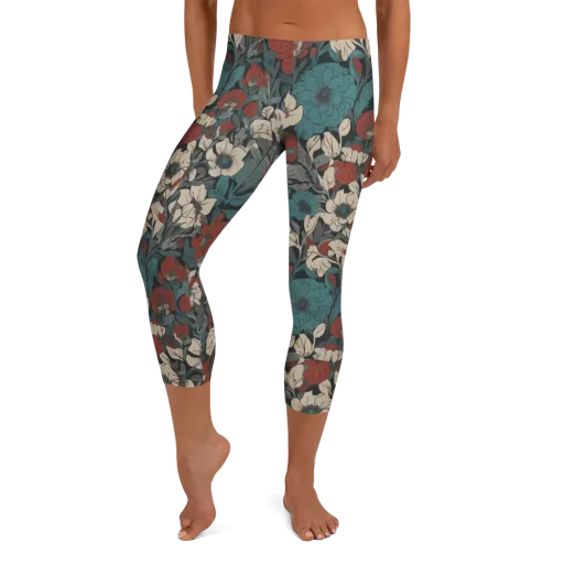 Crimson Conservatory on a Capri Leggings
