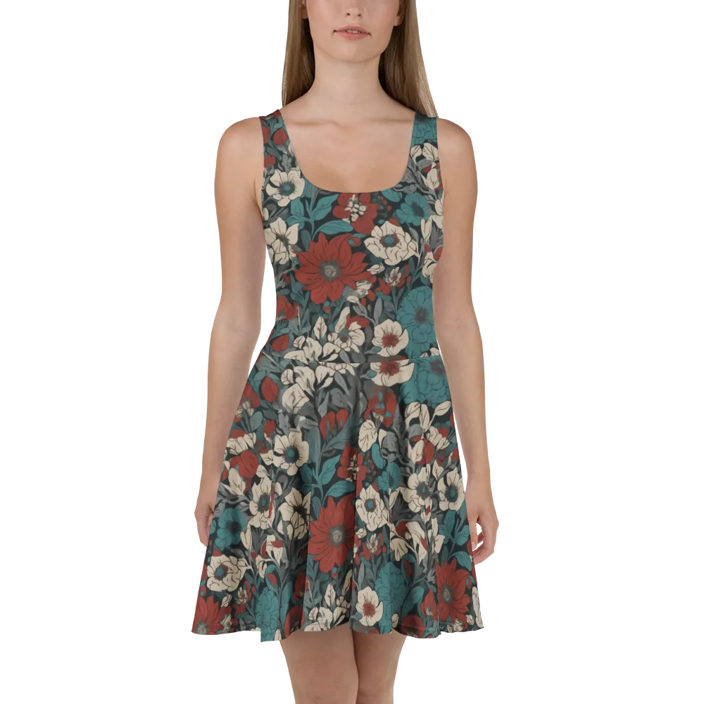 Crimson Conservatory on Skater Dress — Front