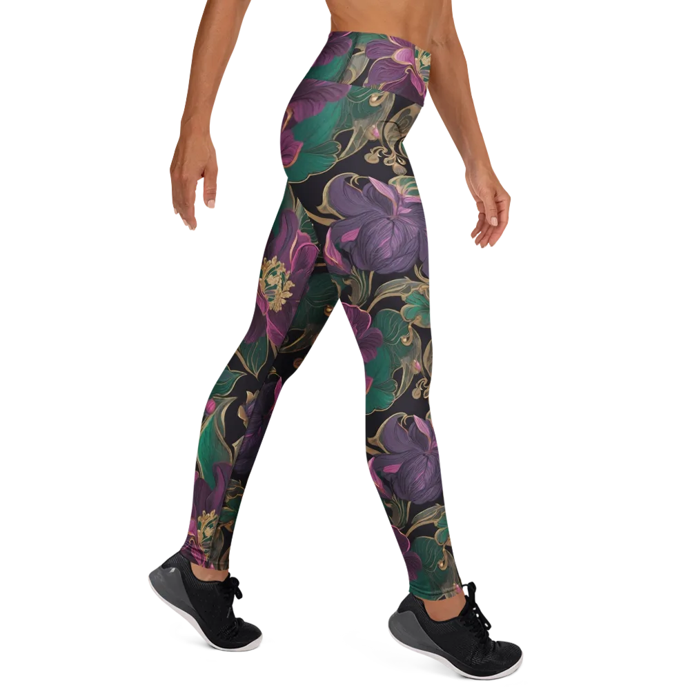 Amethyst Brocade on Yoga Leggings — Right
