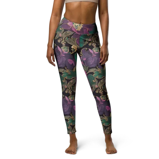 Amethyst Brocade on a Yoga Leggings