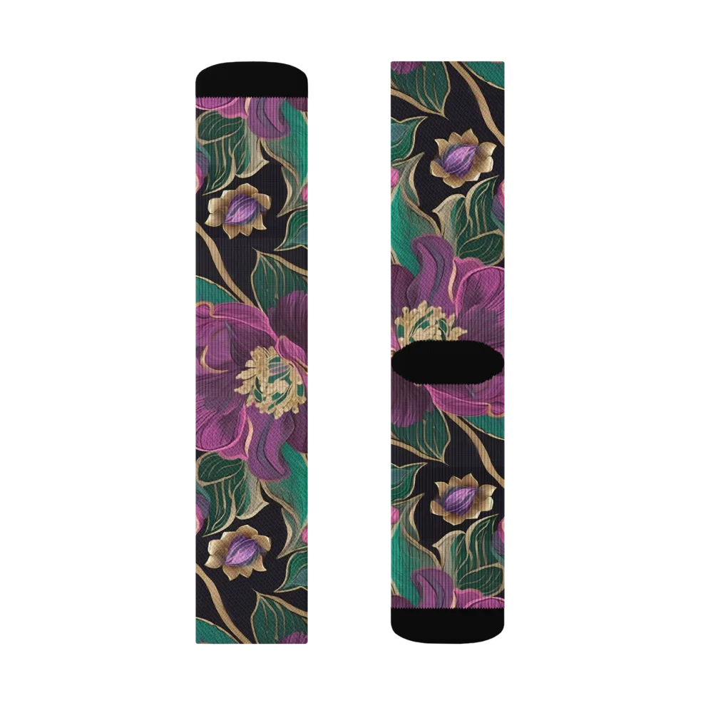 Amethyst Brocade on Socks — Right Sock
