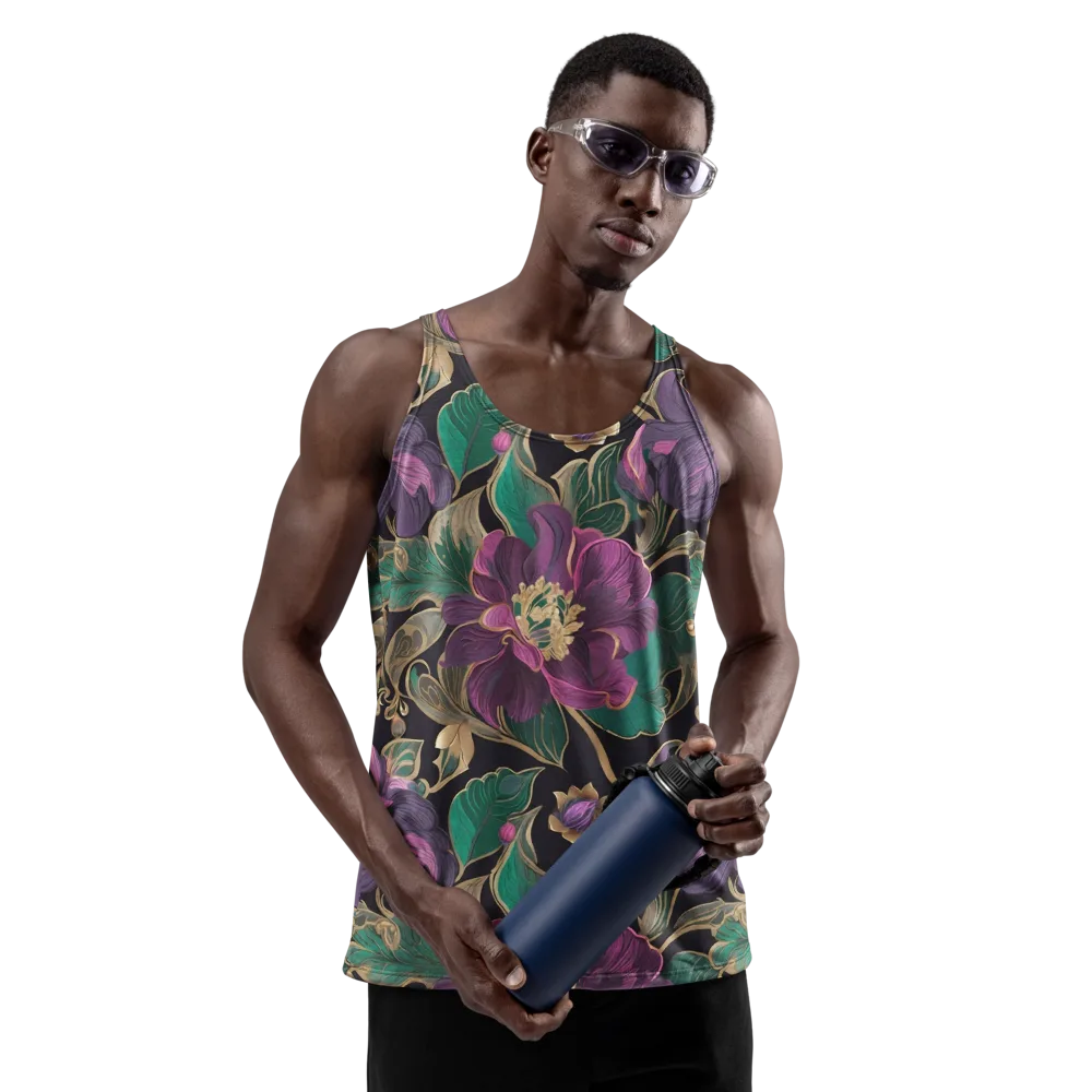Amethyst Brocade on Men's Tank Top — Front