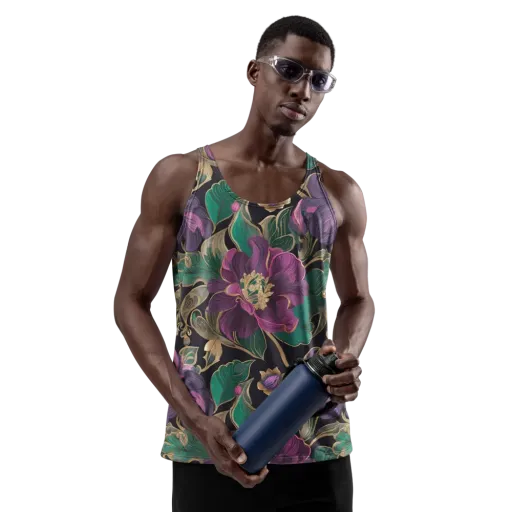 Amethyst Brocade on a Men's Tank Top