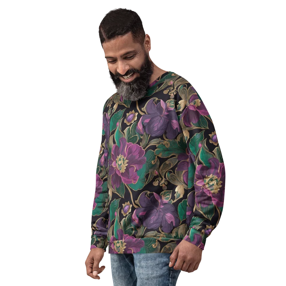 Amethyst Brocade on Sweatshirt — Left Front