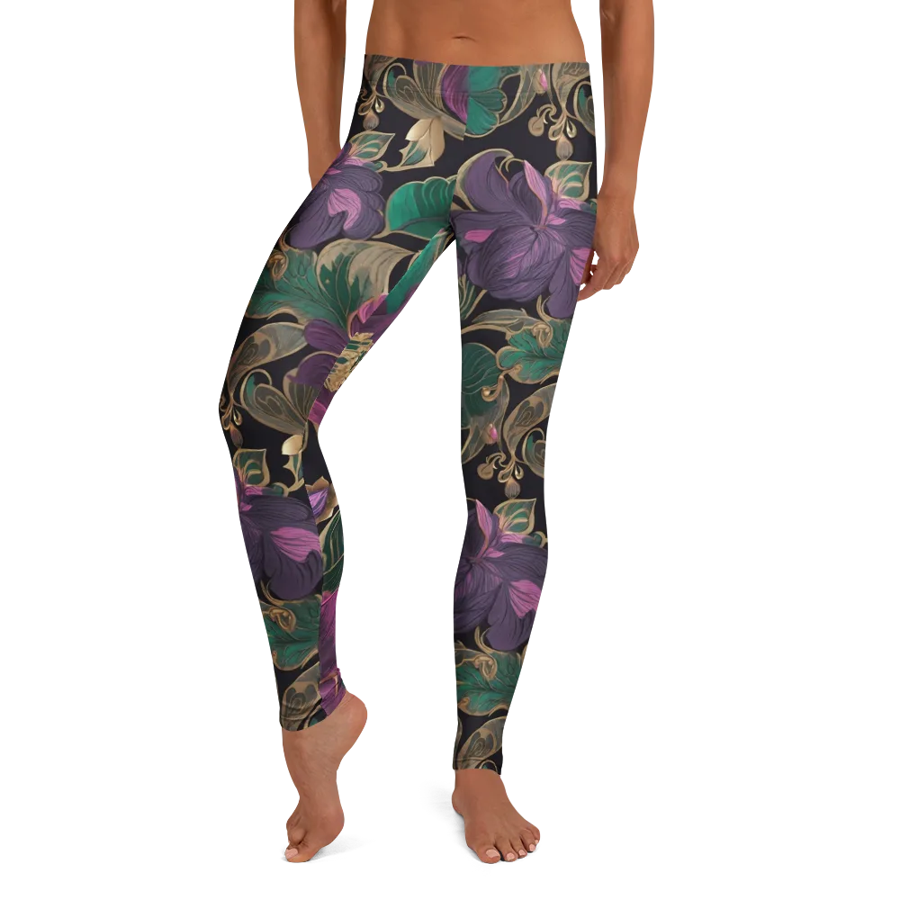 Amethyst Brocade on Leggings — Front