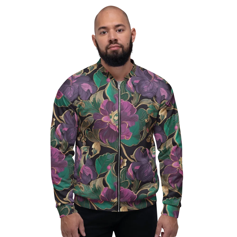 Amethyst Brocade on Bomber Jacket — Front