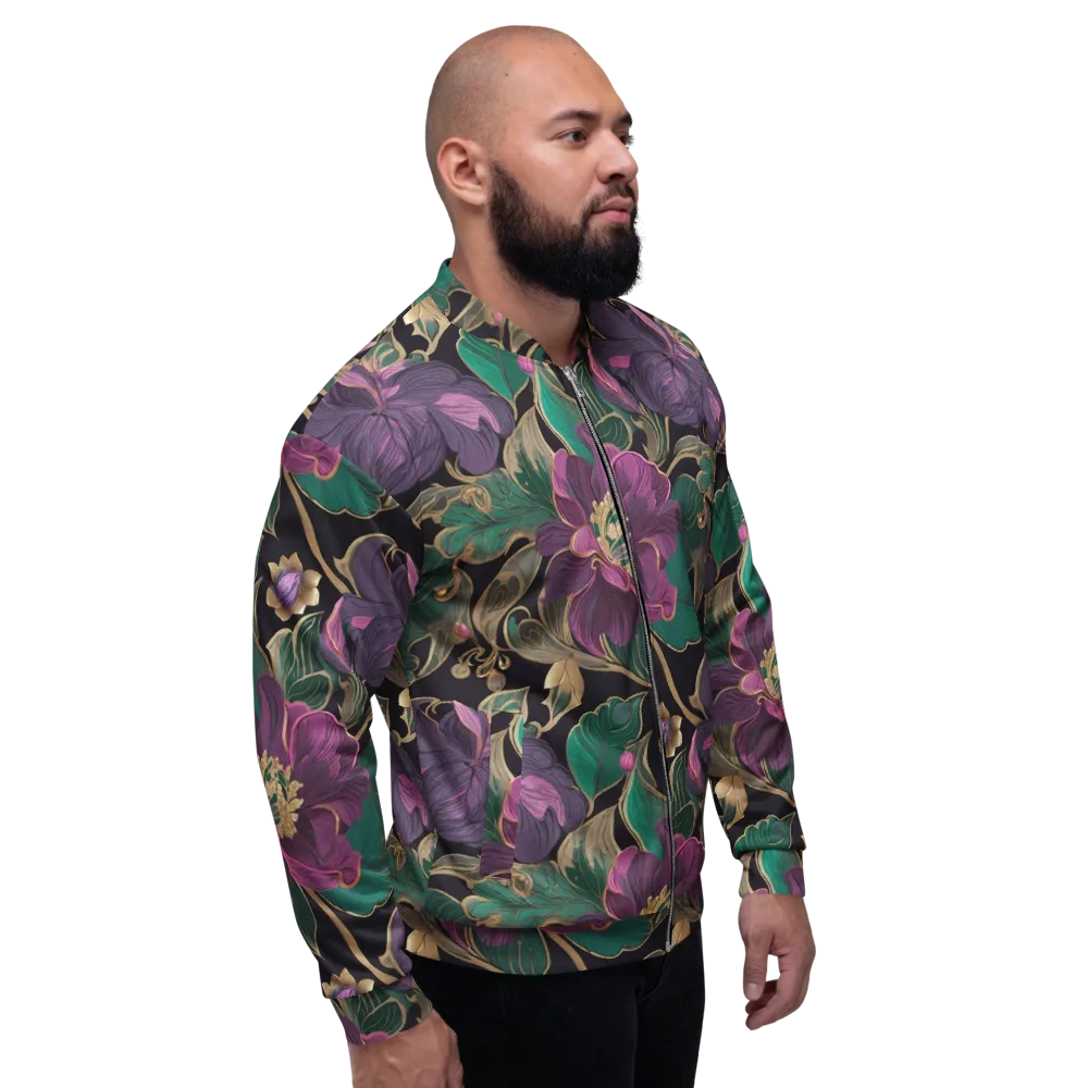 Amethyst Brocade on Bomber Jacket — Right