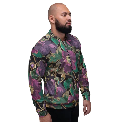 Amethyst Brocade on a Bomber Jacket