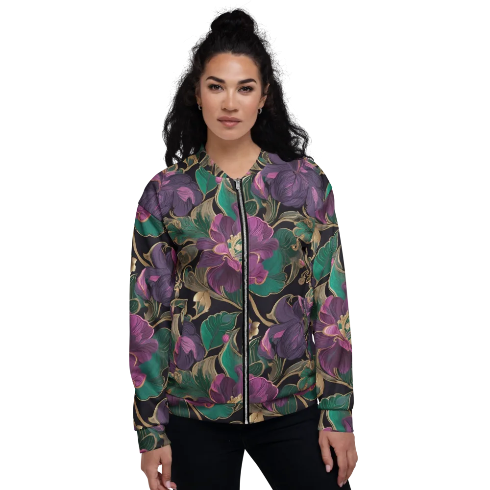Amethyst Brocade on Bomber Jacket — Front